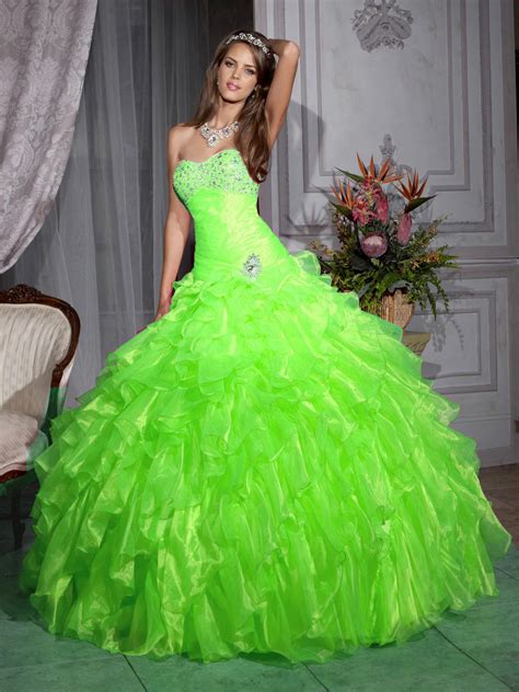 Stunning Neon Green Quince Dresses - Perfect for Your Big Day